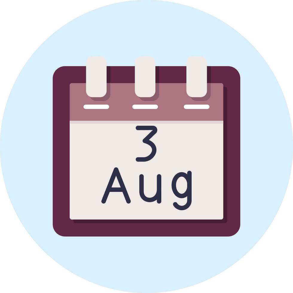 August 3 Vector Icon