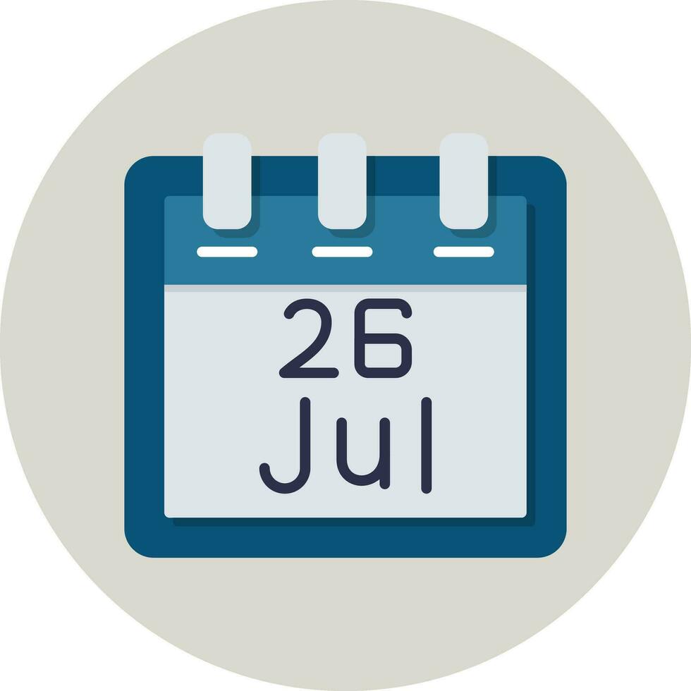 July 26 Vector Icon