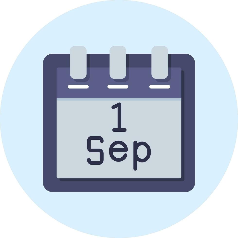 septiembre 1 vector icono