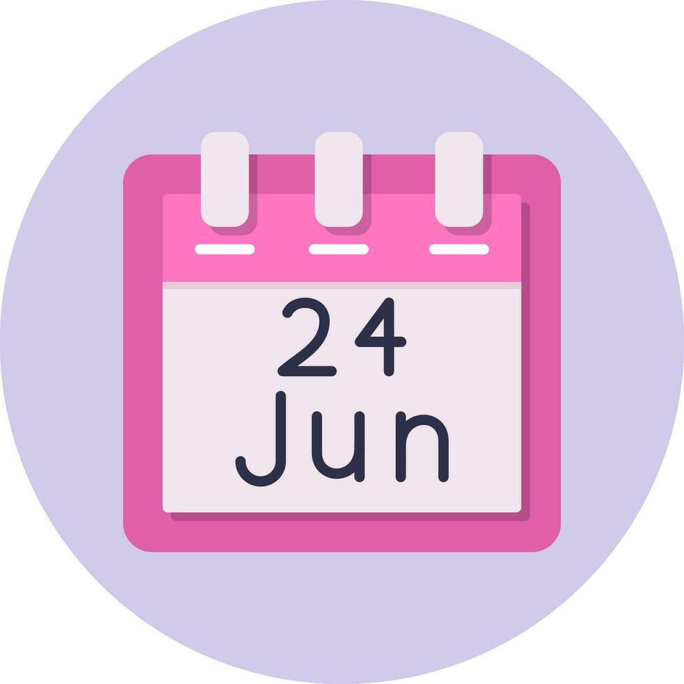 June 24 Vector Icon