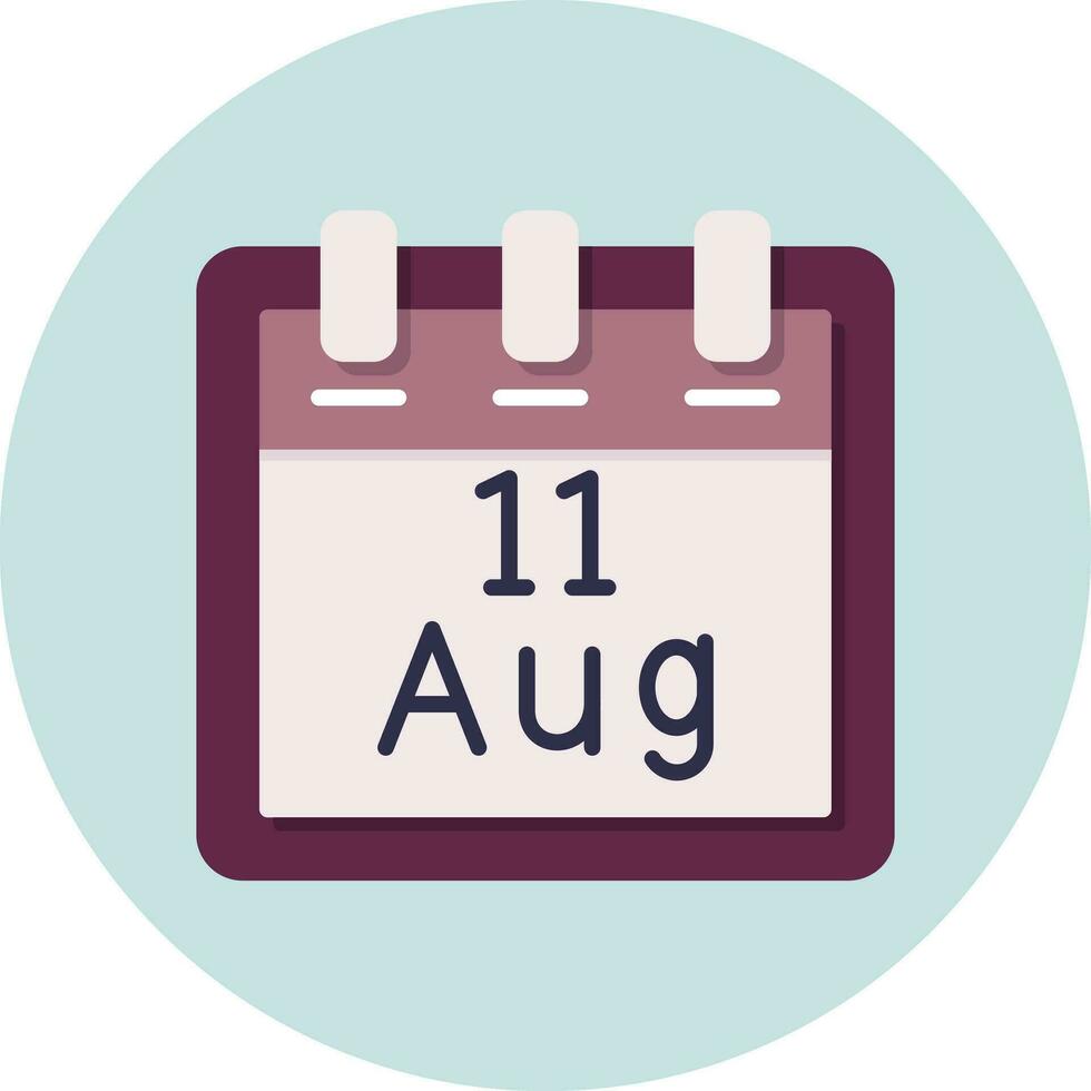 August 11 Vector Icon