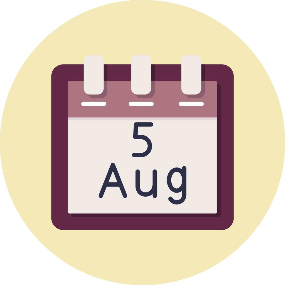 August 5 Vector Icon