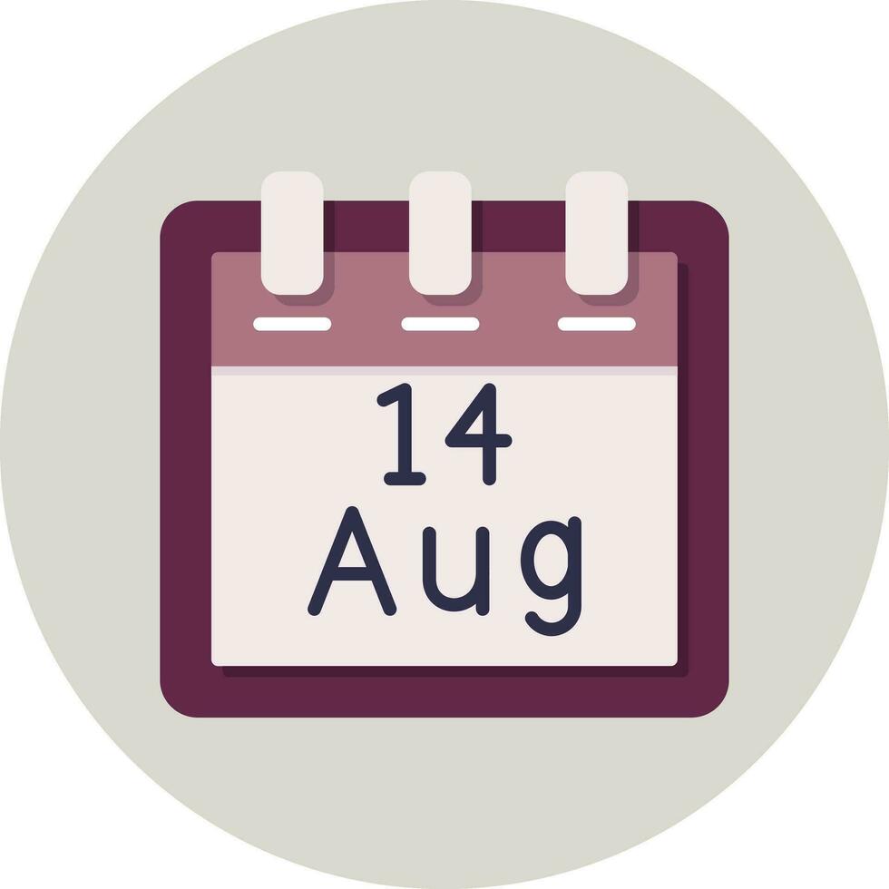 August 14 Vector Icon