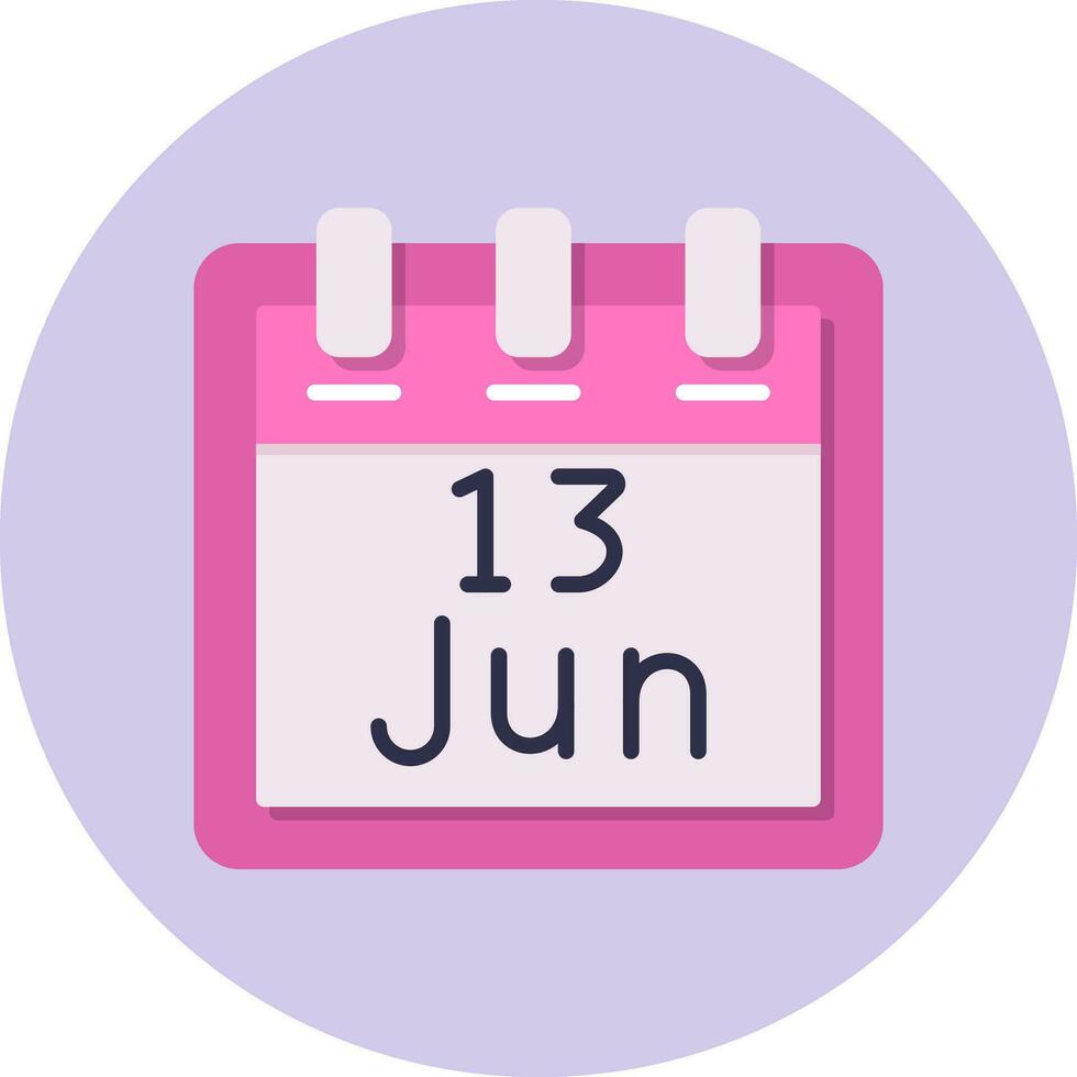 June 13 Vector Icon