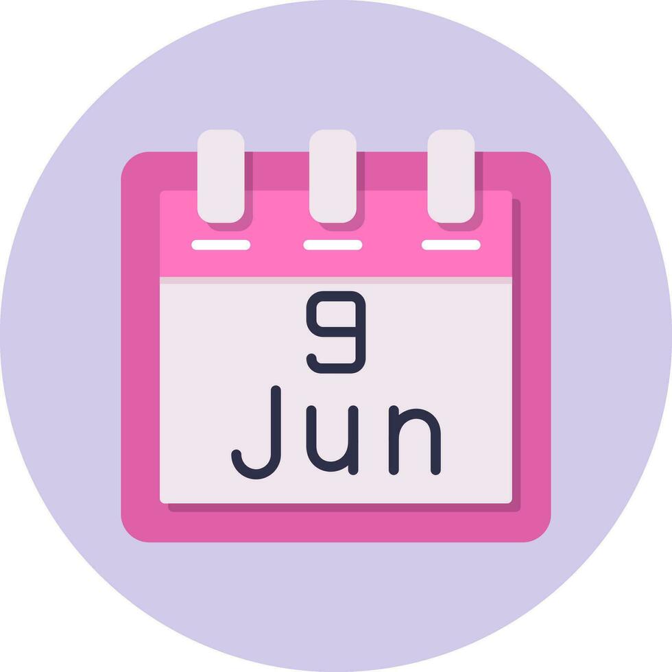 June 9 Vector Icon