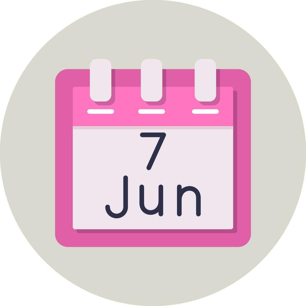 June 7 Vector Icon