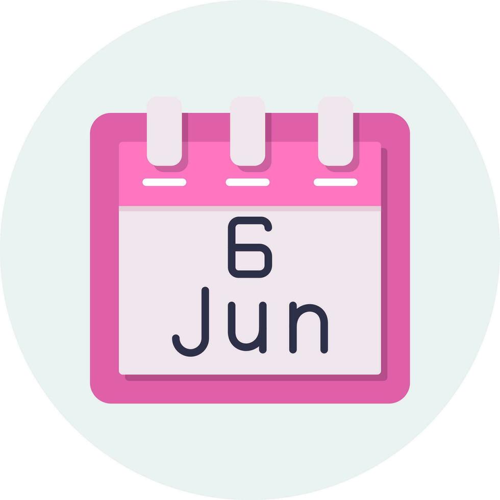 junio 6 6 vector icono