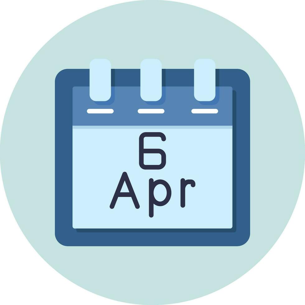 April 6 Vector Icon