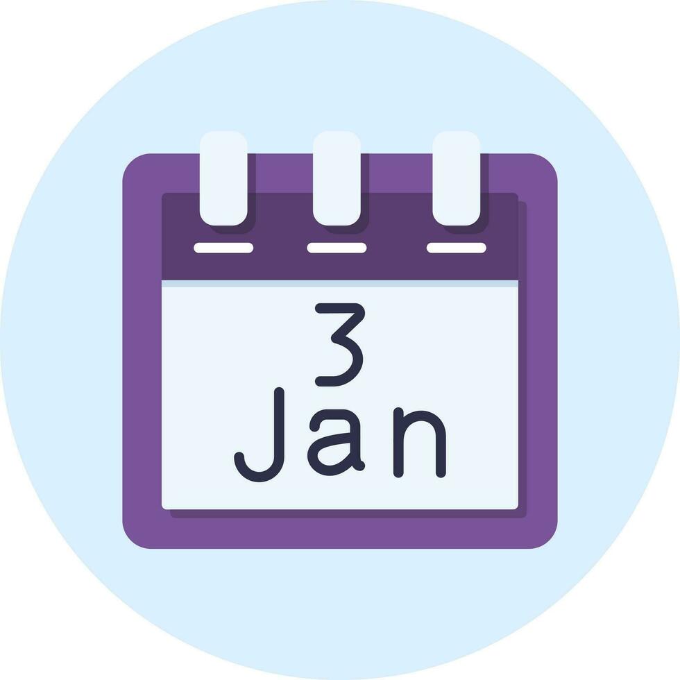 January 3 Vector Icon