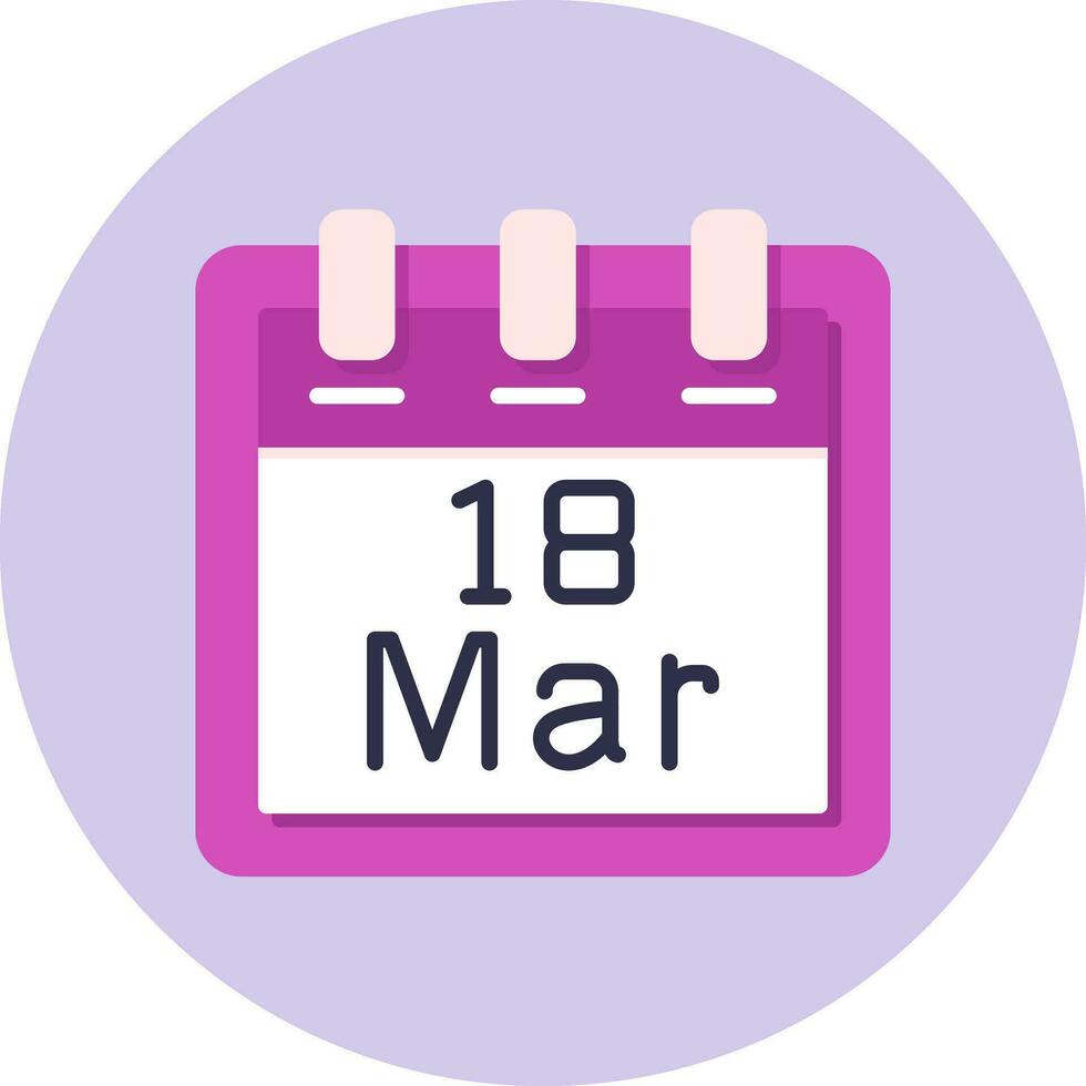 March 18 Vector Icon