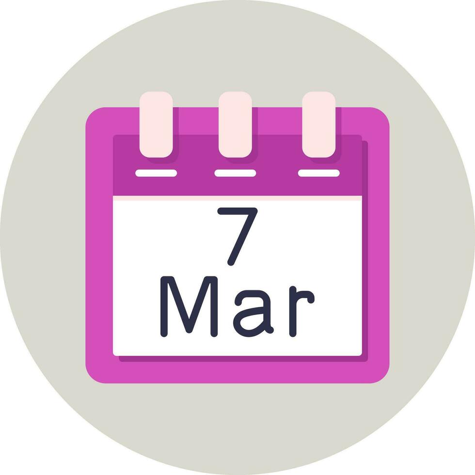 March 7 Vector Icon