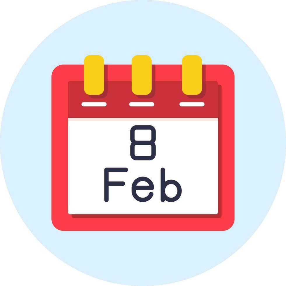 February 8 Vector Icon