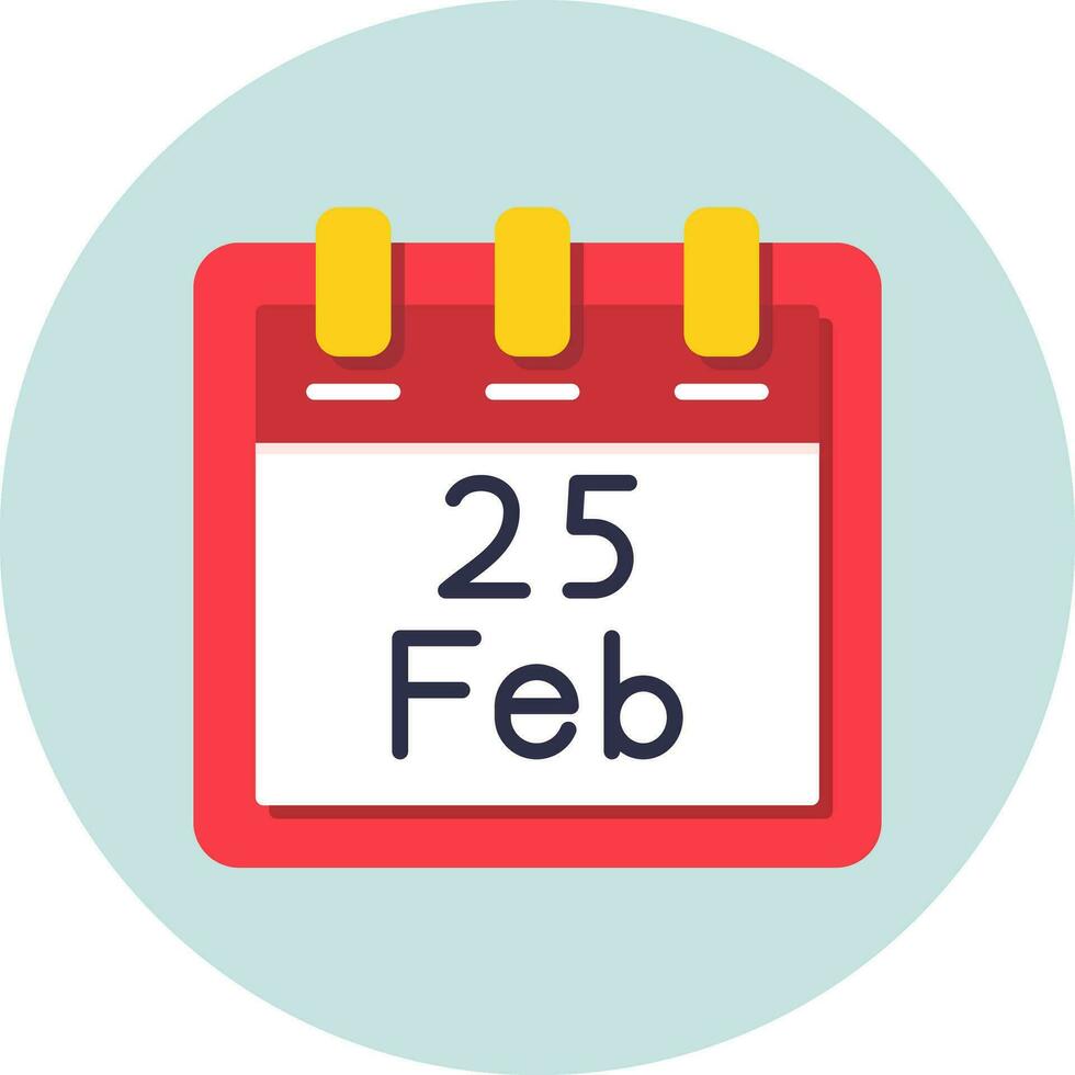 February 25 Vector Icon