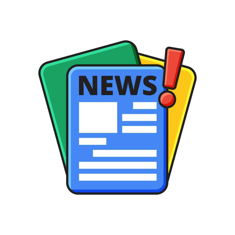 Concept News update. Newspaper Cartoon Flat Vector Icon Illustration. Information about events, activities, company information and announcements