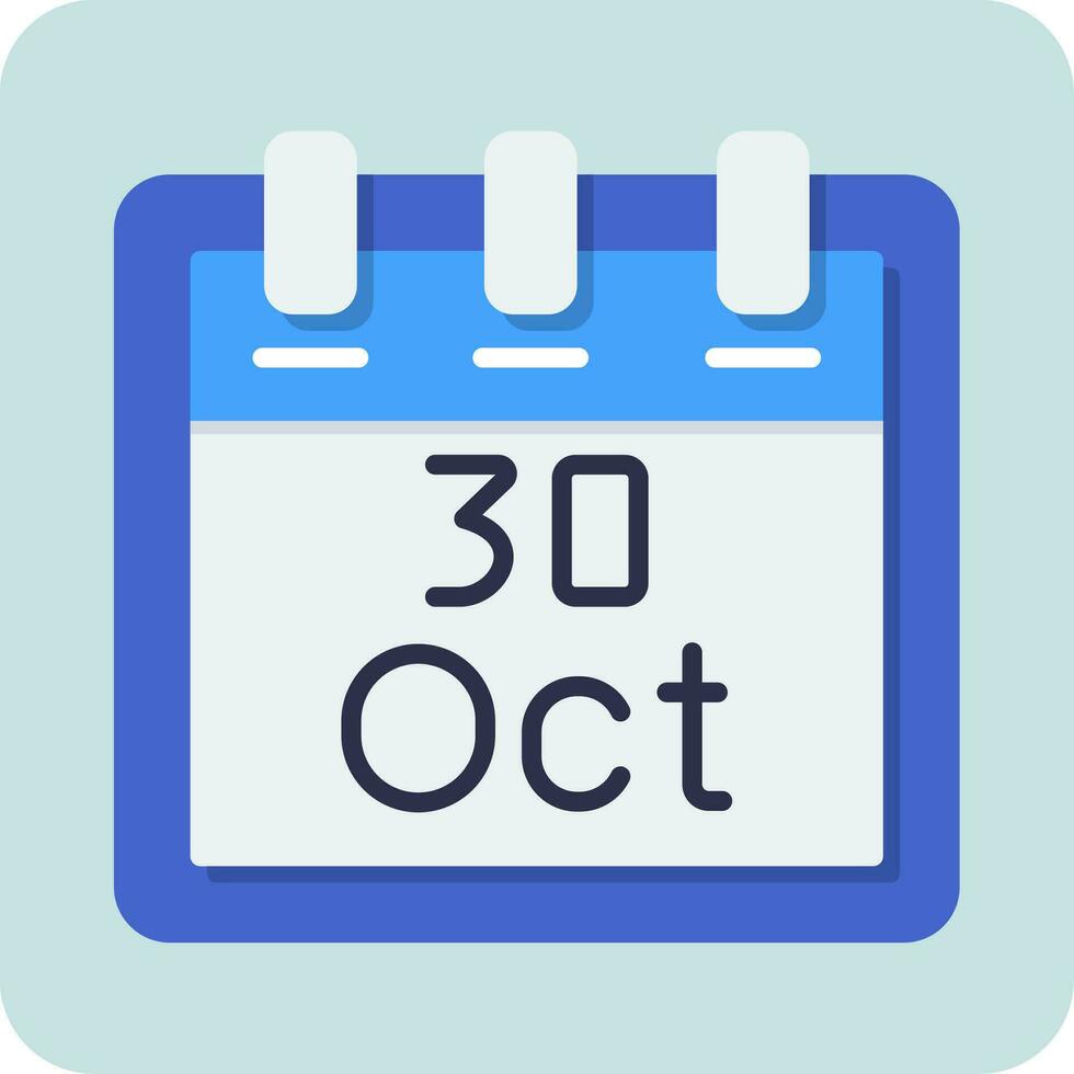 October 30 Vector Icon