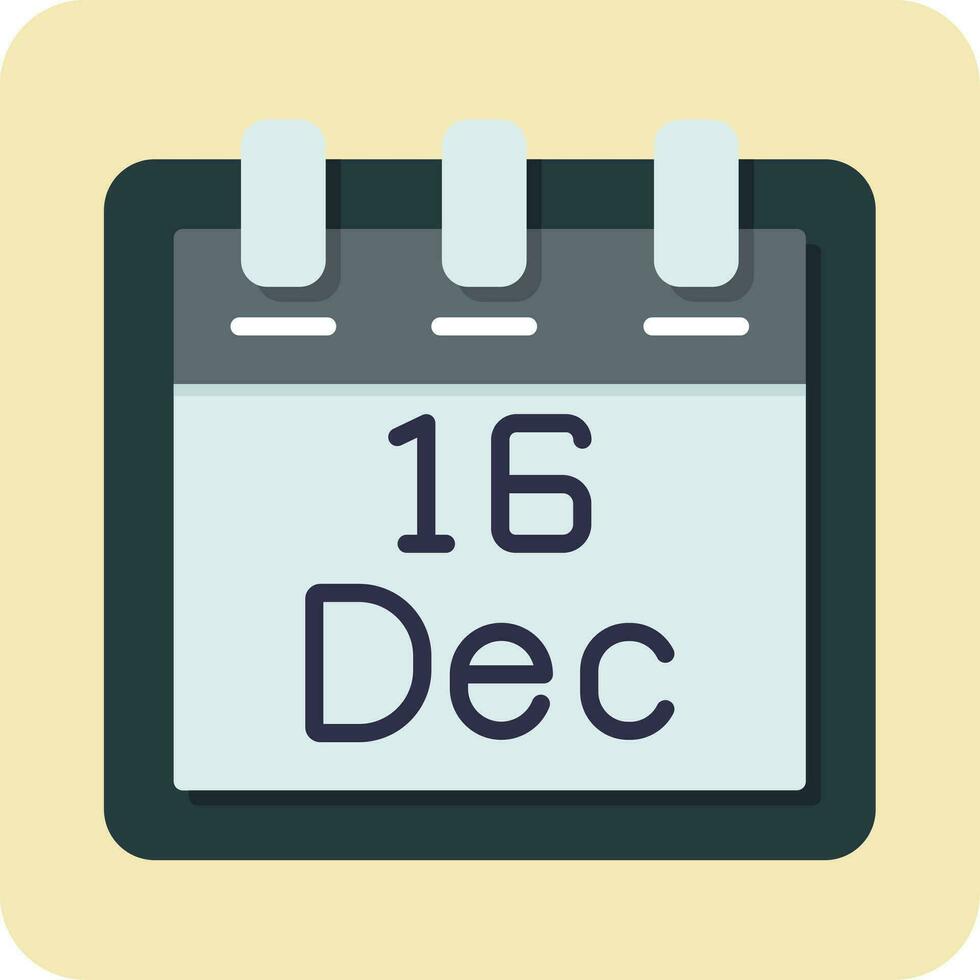 December 16 Vector Icon