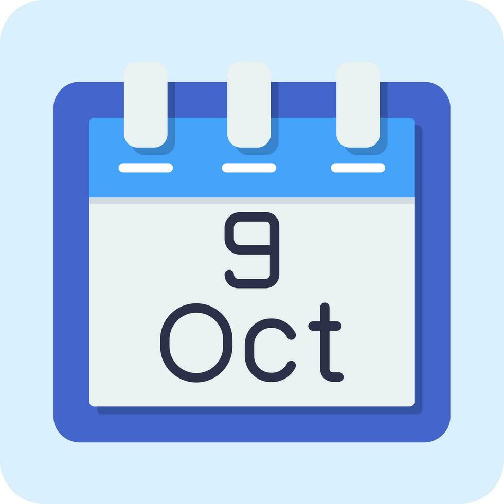 October 9 Vector Icon