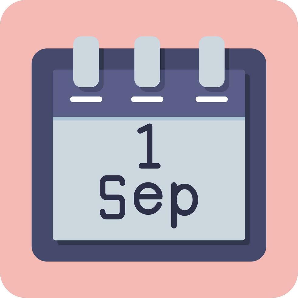 septiembre 1 vector icono