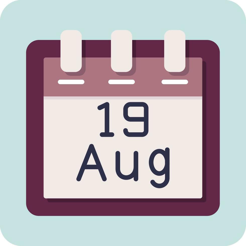 August 19 Vector Icon