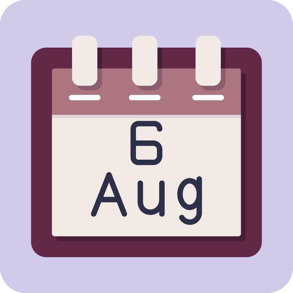 August 6 Vector Icon