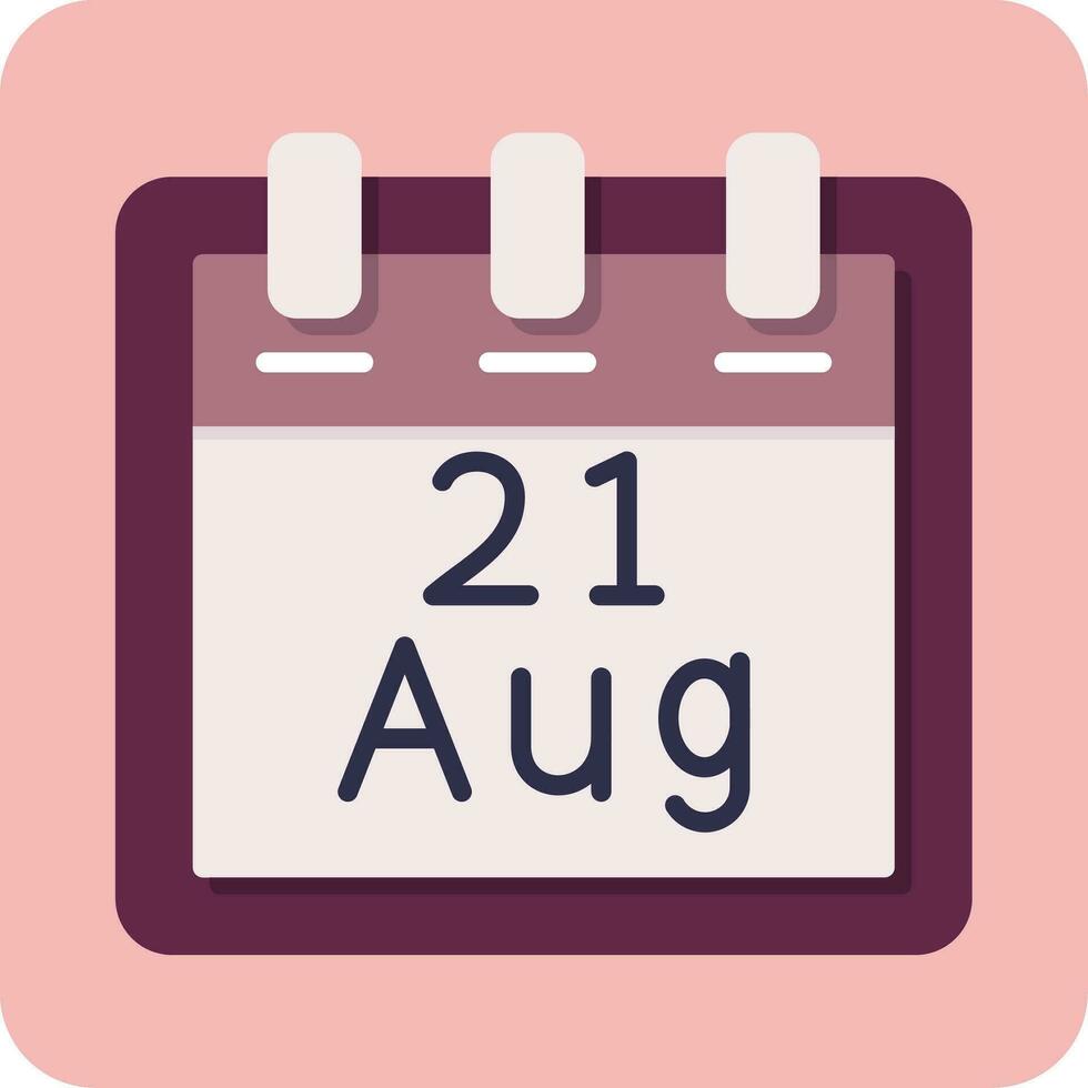 August 21 Vector Icon