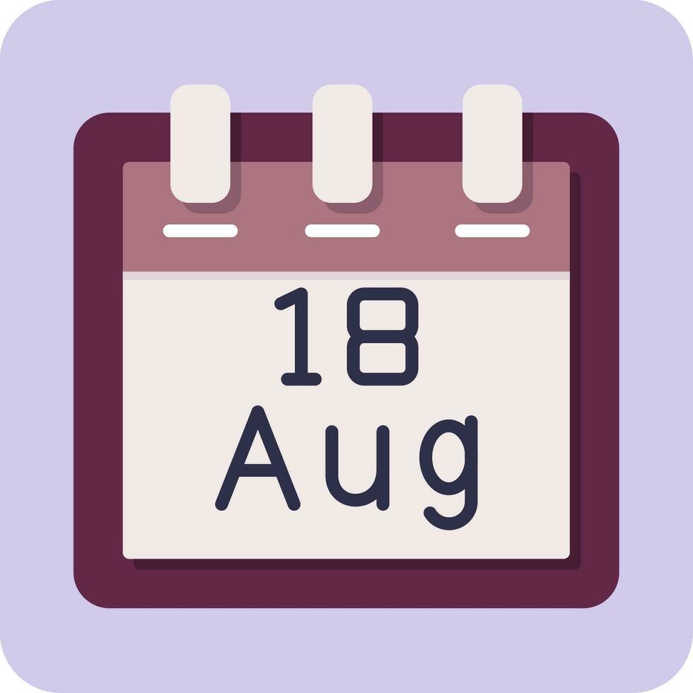 August 18 Vector Icon