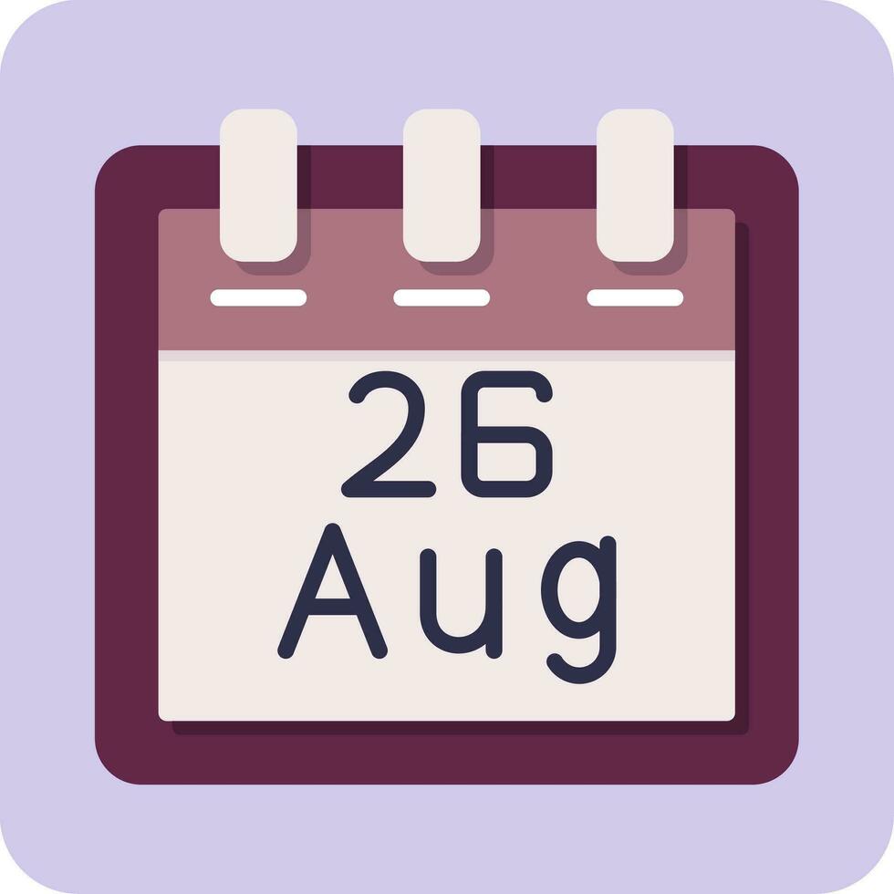 August 26 Vector Icon
