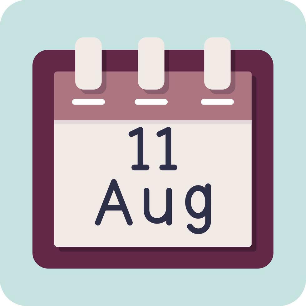 August 11 Vector Icon