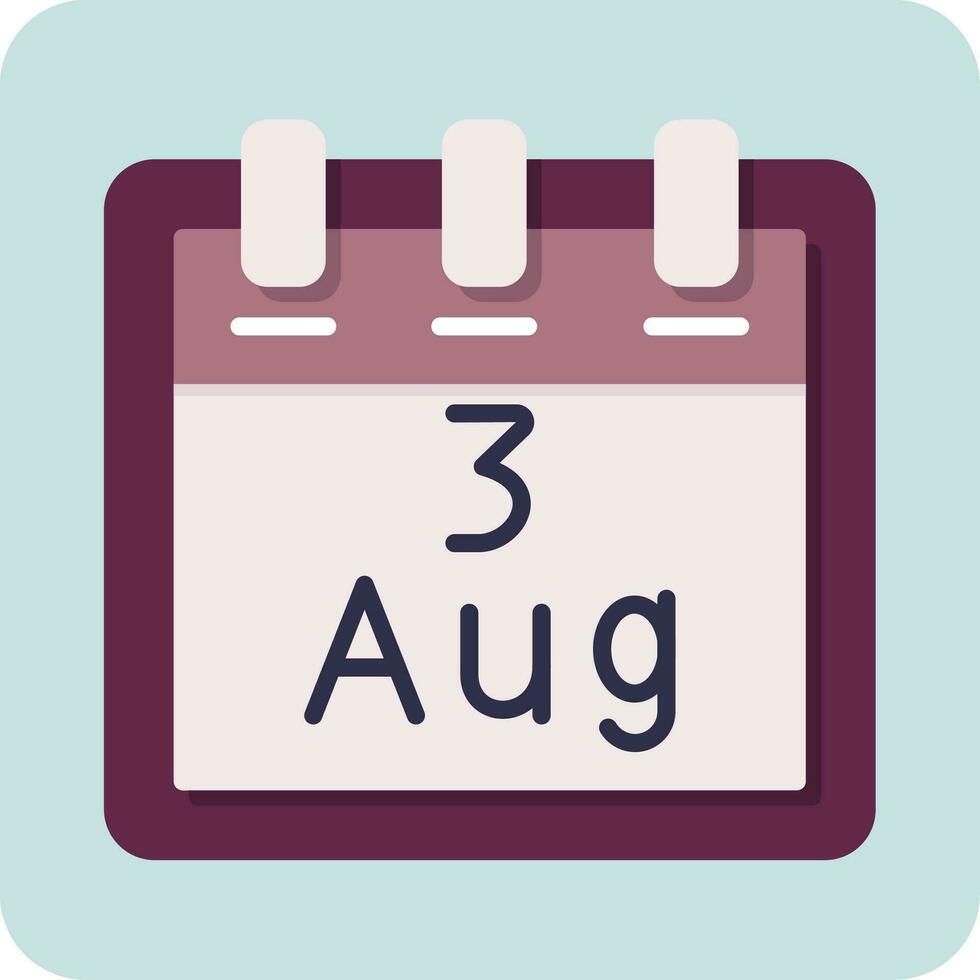 August 3 Vector Icon