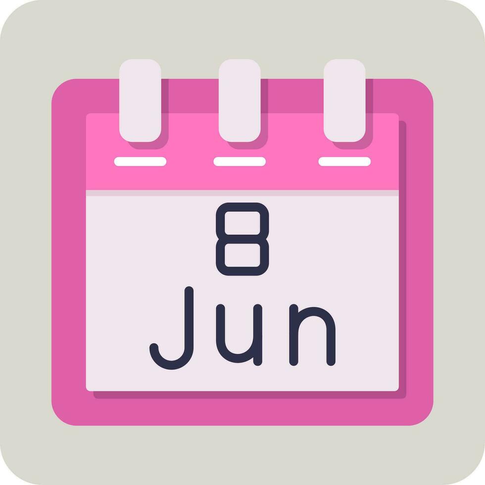 June 8 Vector Icon