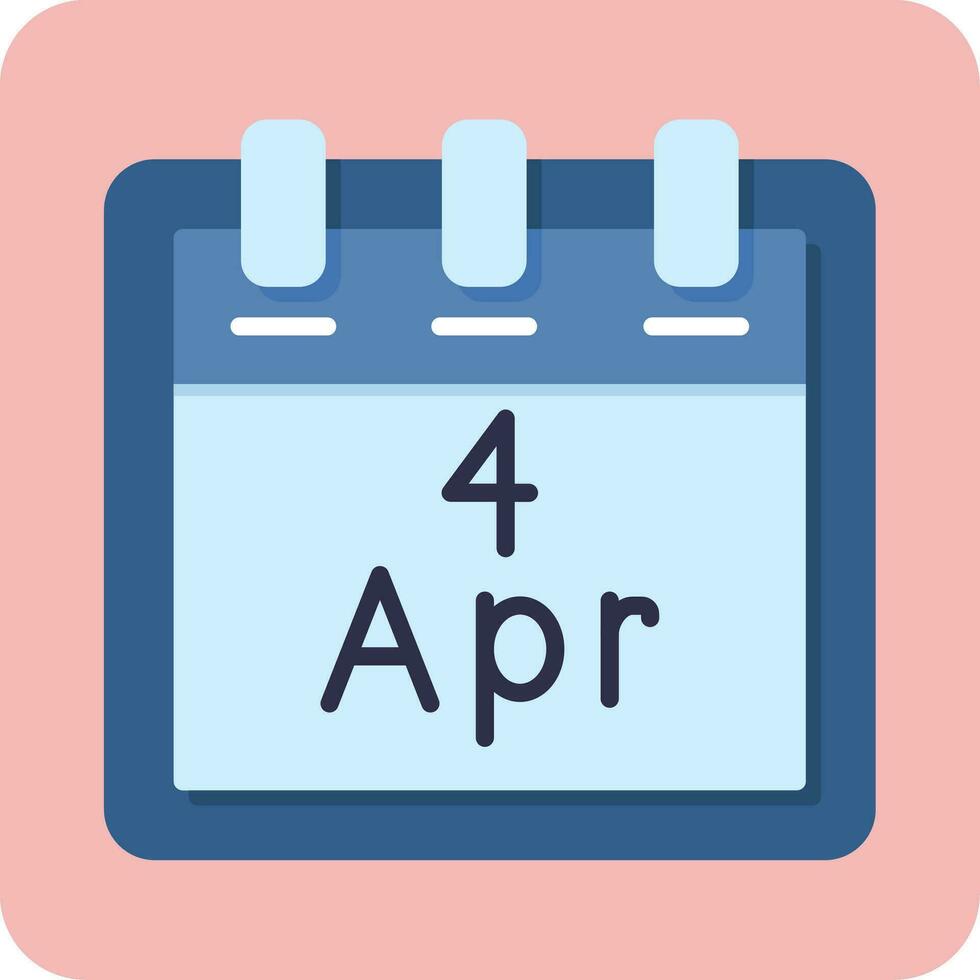 April 4 Vector Icon