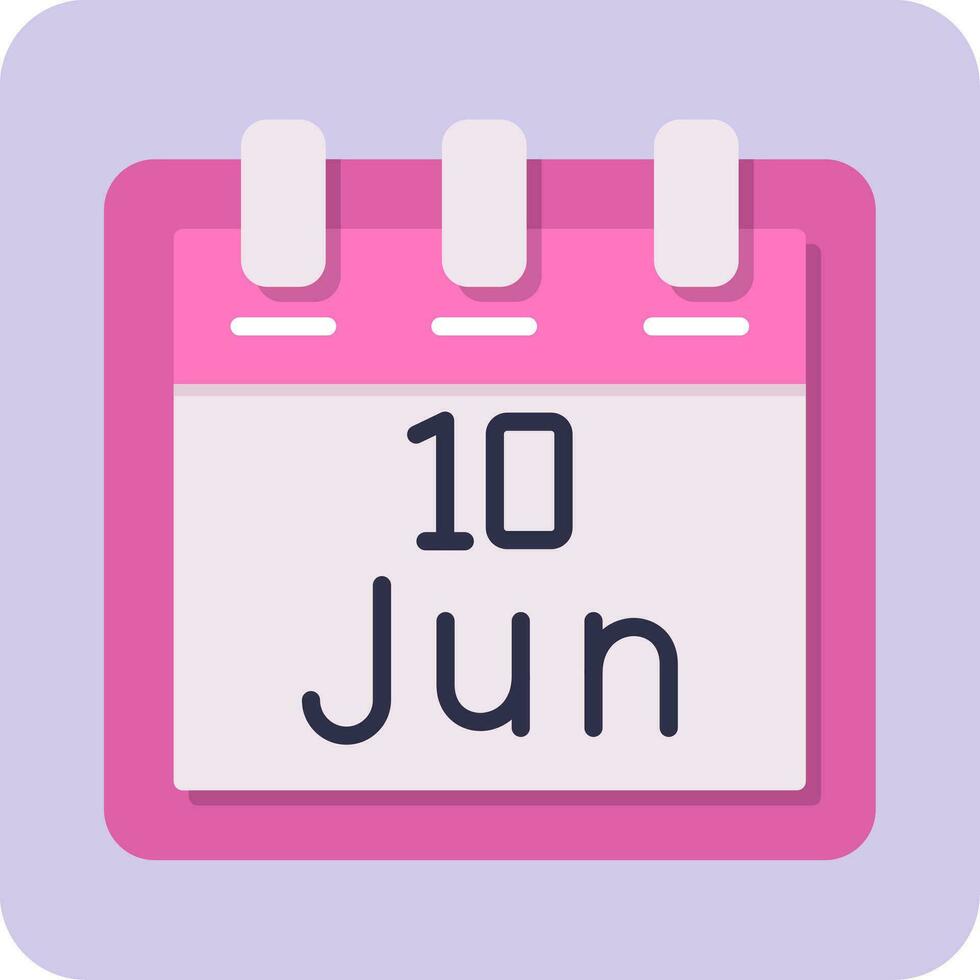 June 10 Vector Icon