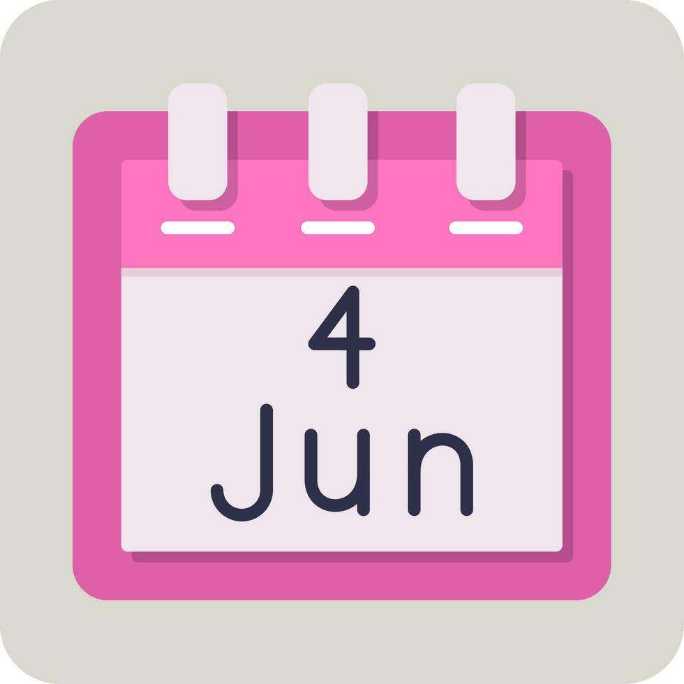 June 4 Vector Icon