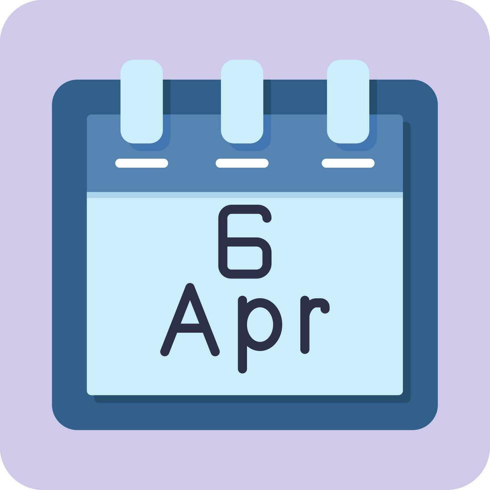April 6 Vector Icon