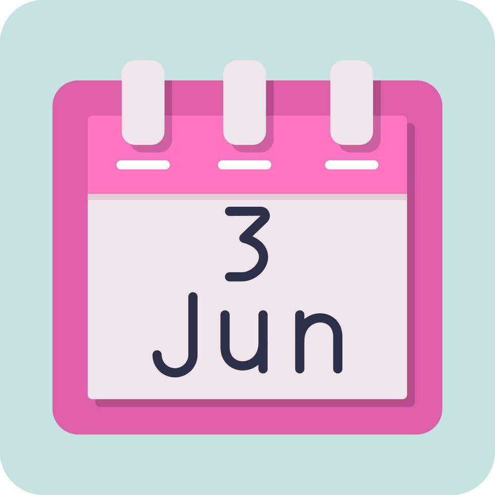June 3 Vector Icon