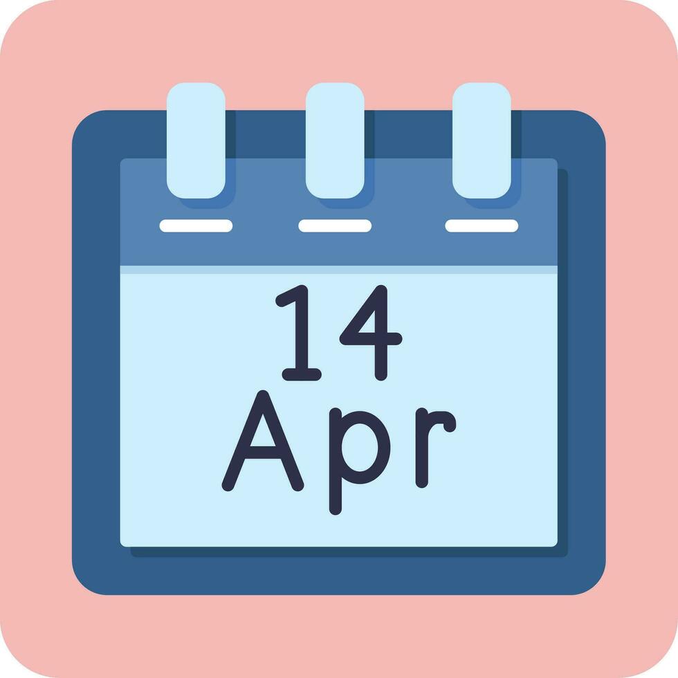 April 14 Vector Icon