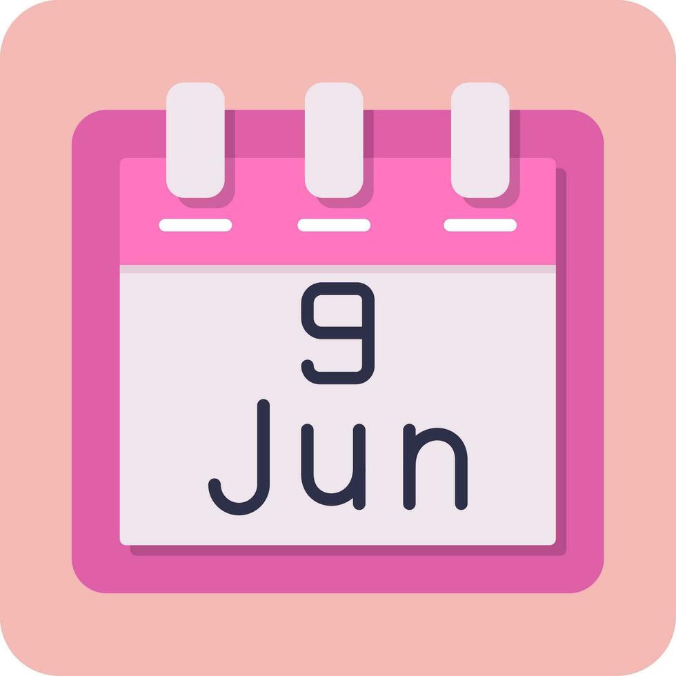 June 9 Vector Icon