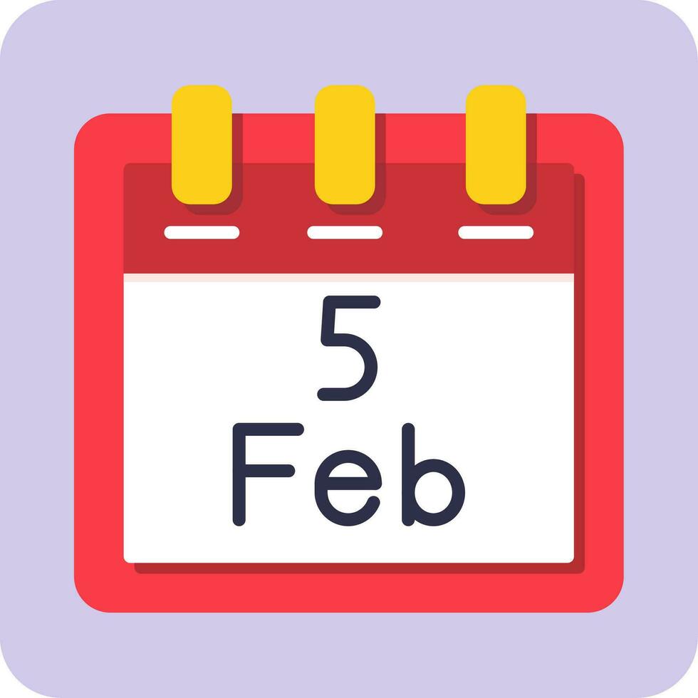 February 5 Vector Icon