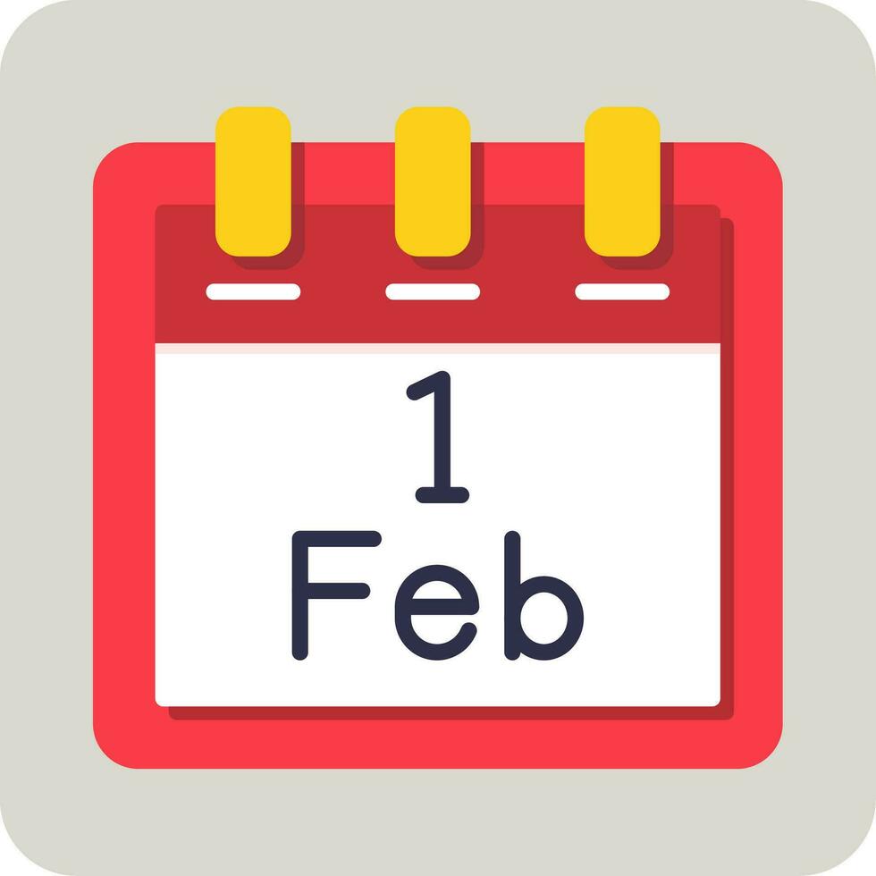 February 1 Vector Icon