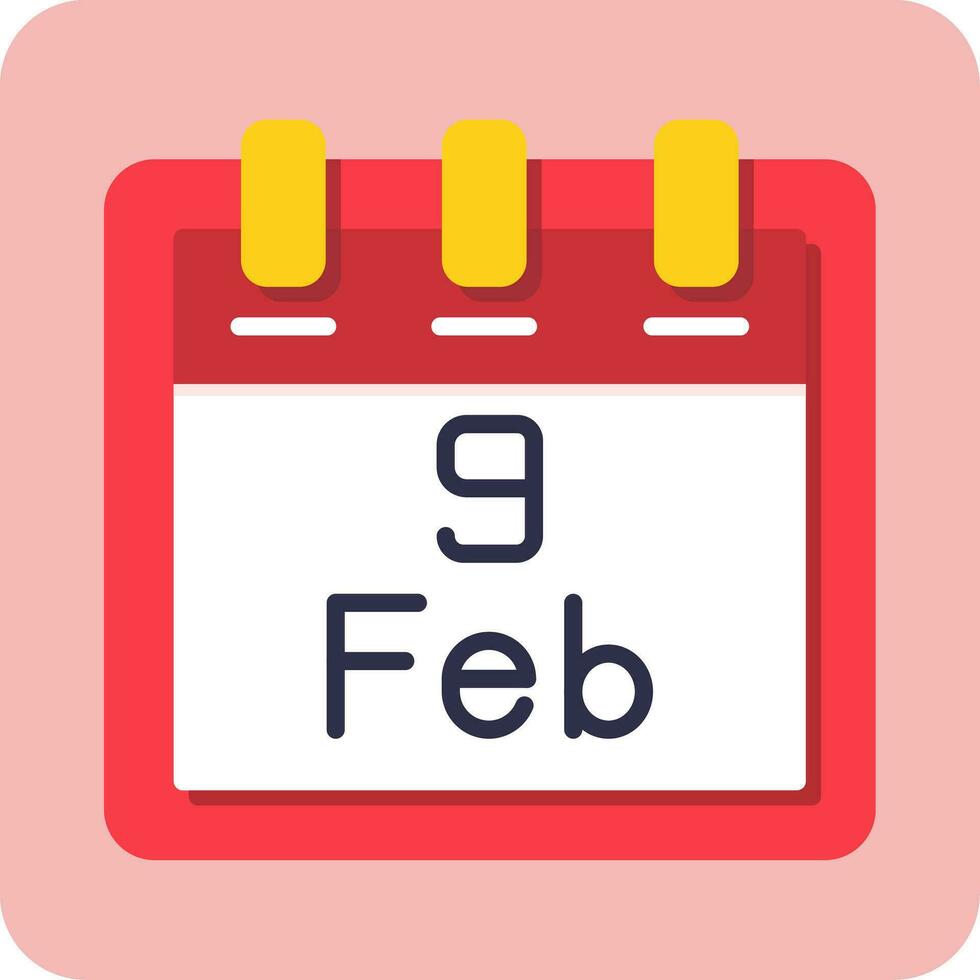 February 9 Vector Icon