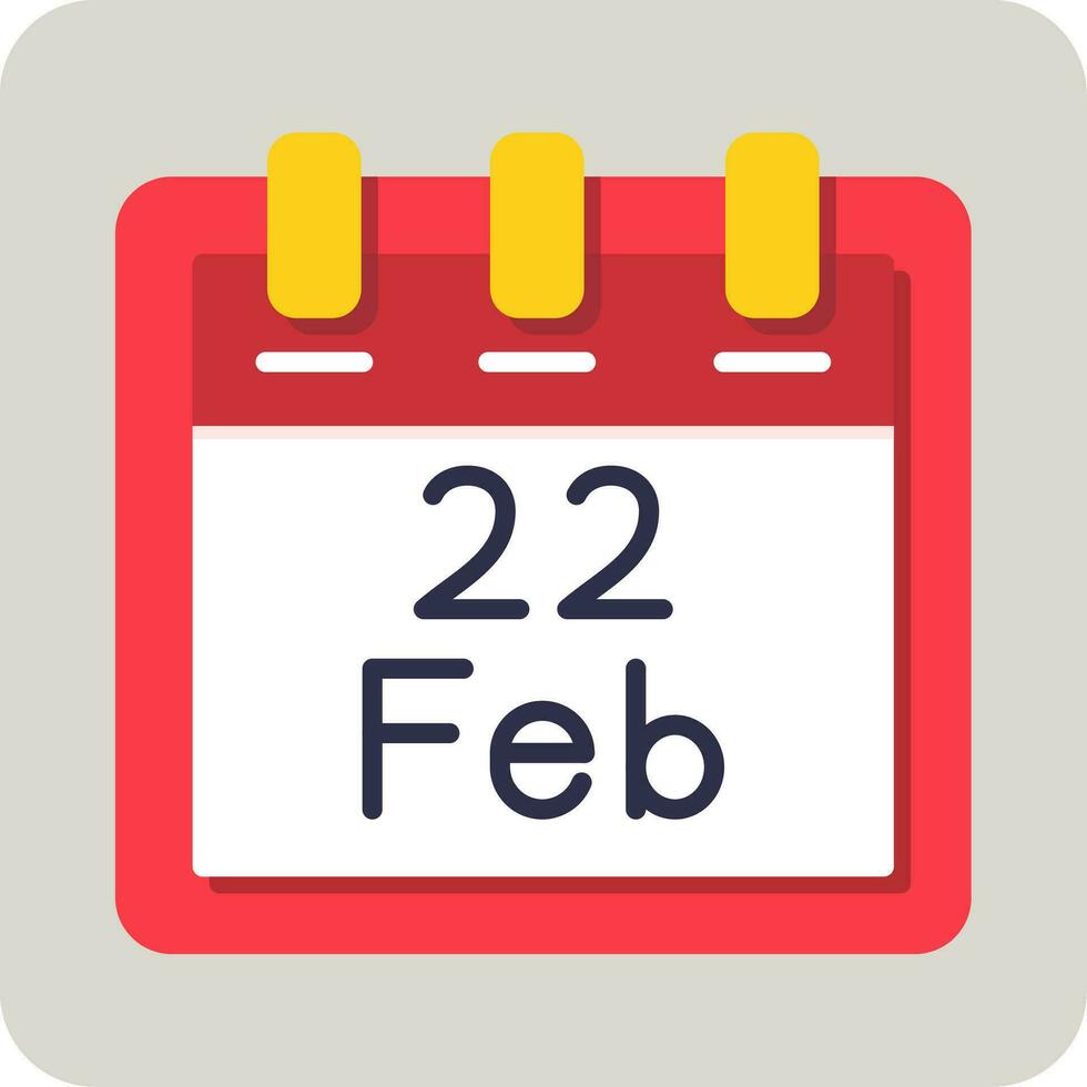 February 22 Vector Icon