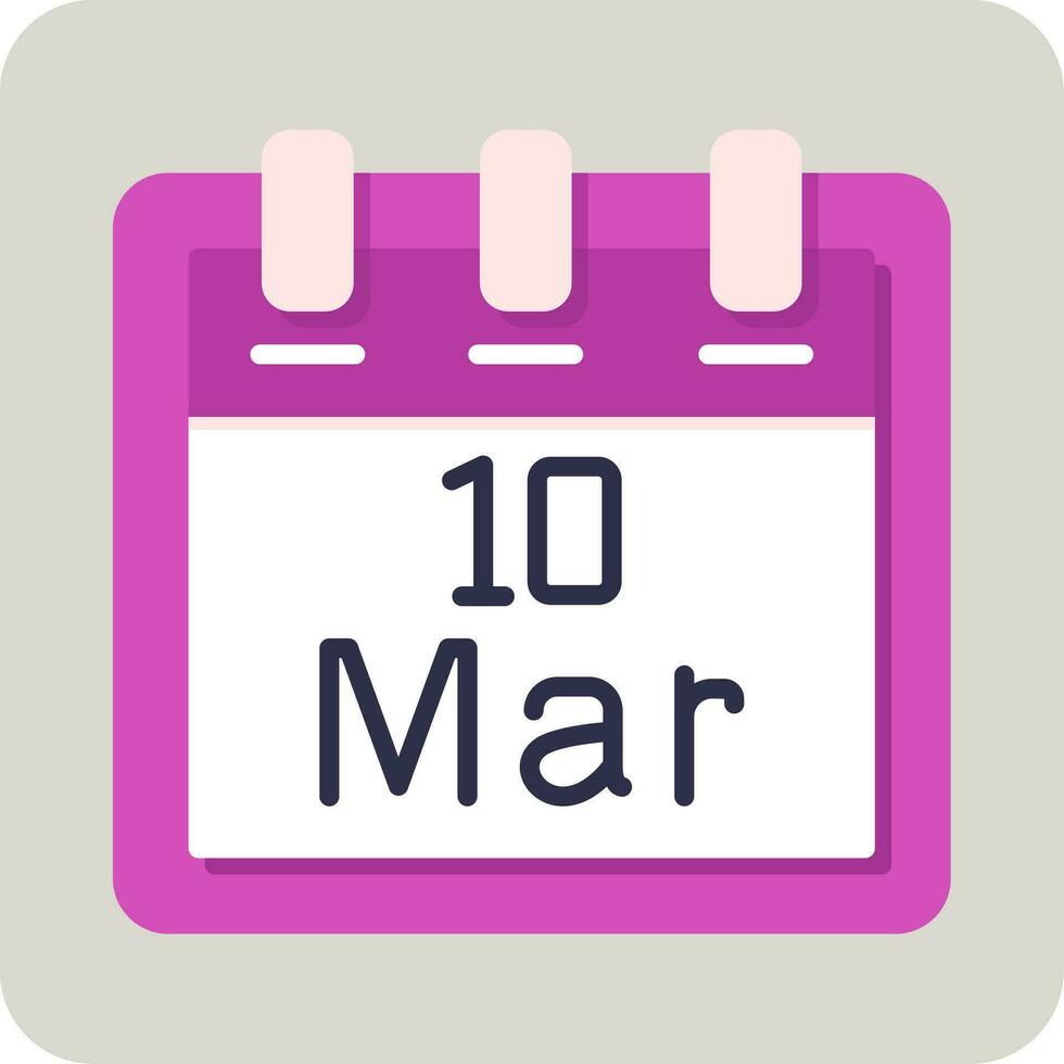 March 10 Vector Icon