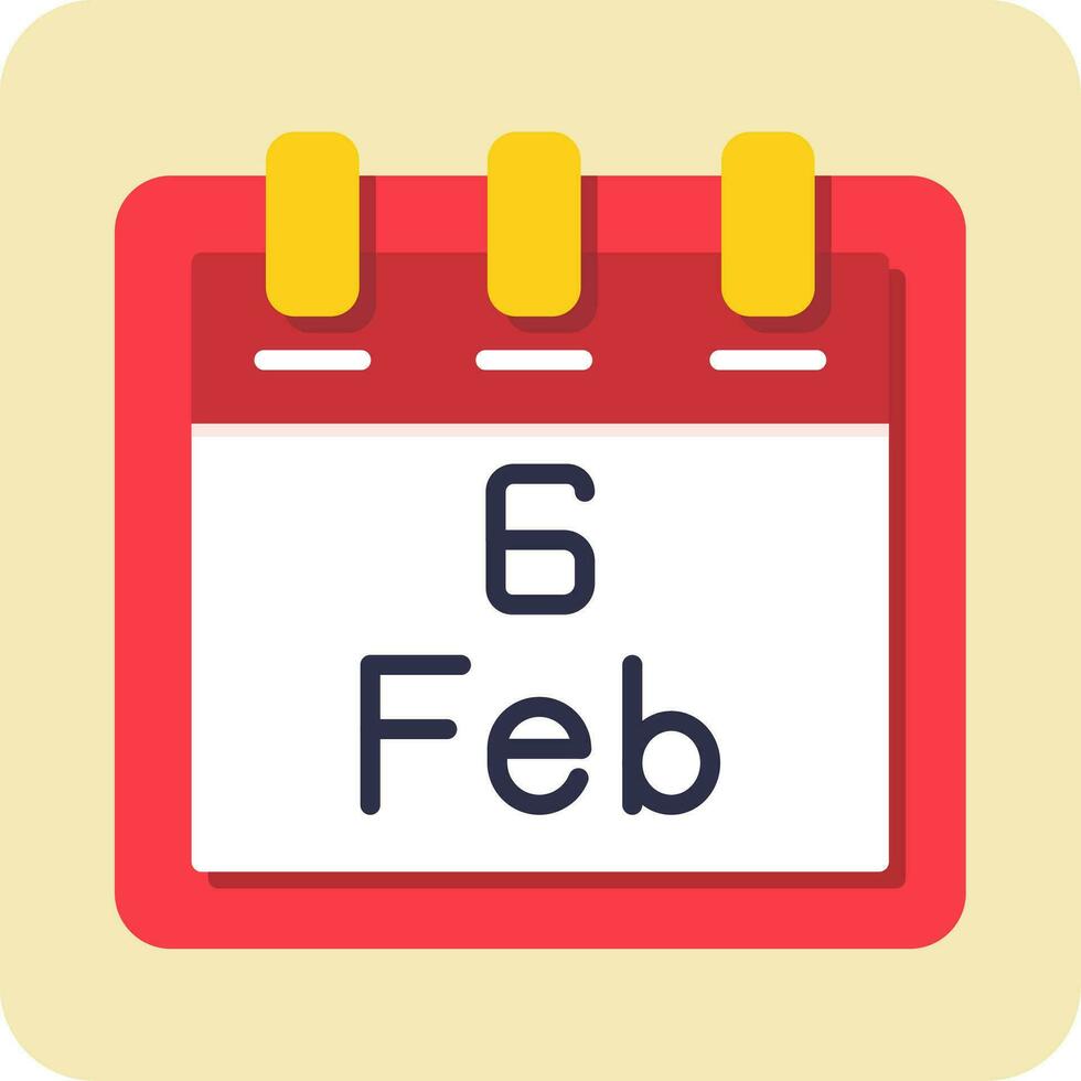 February 6 Vector Icon