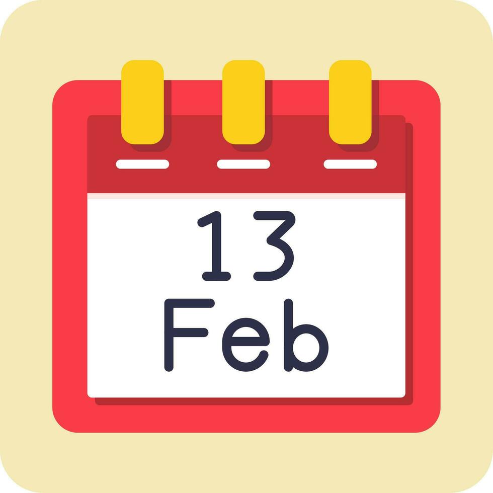 February 13 Vector Icon