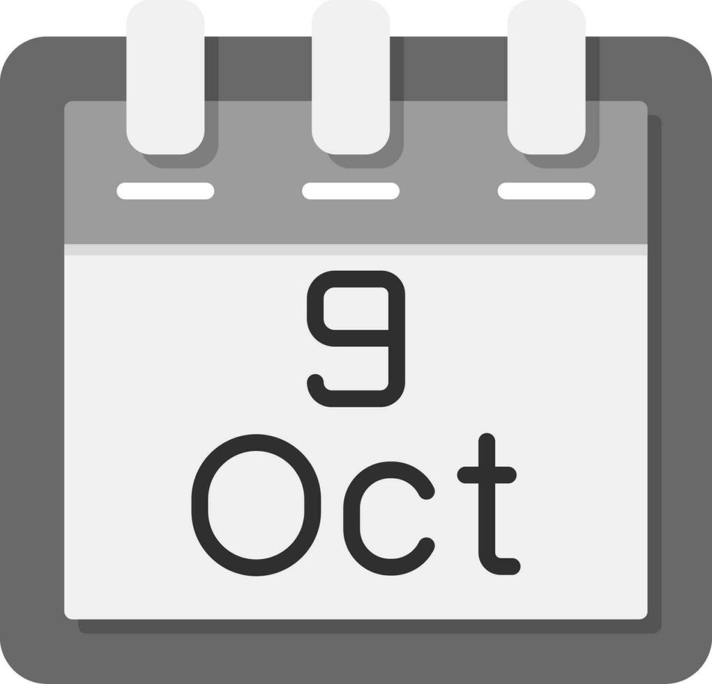 octubre 9 9 vector icono