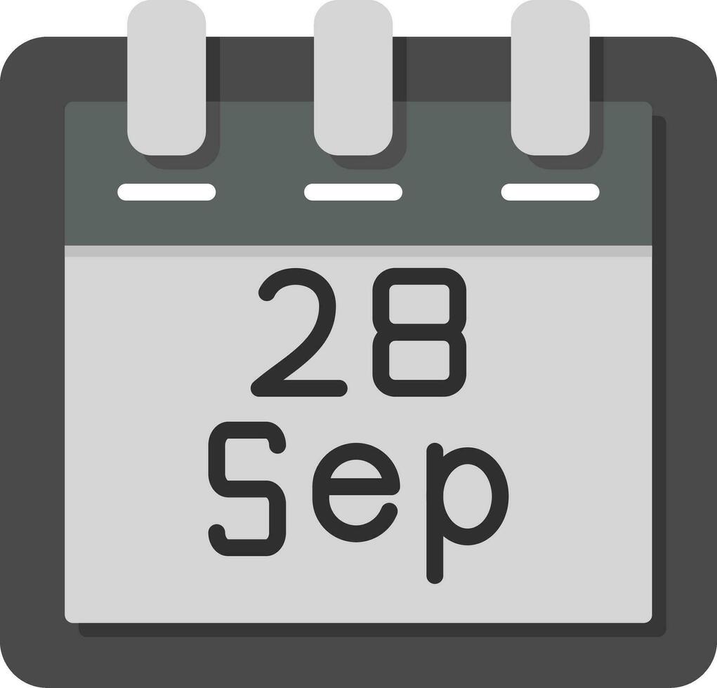 septiembre 28 vector icono