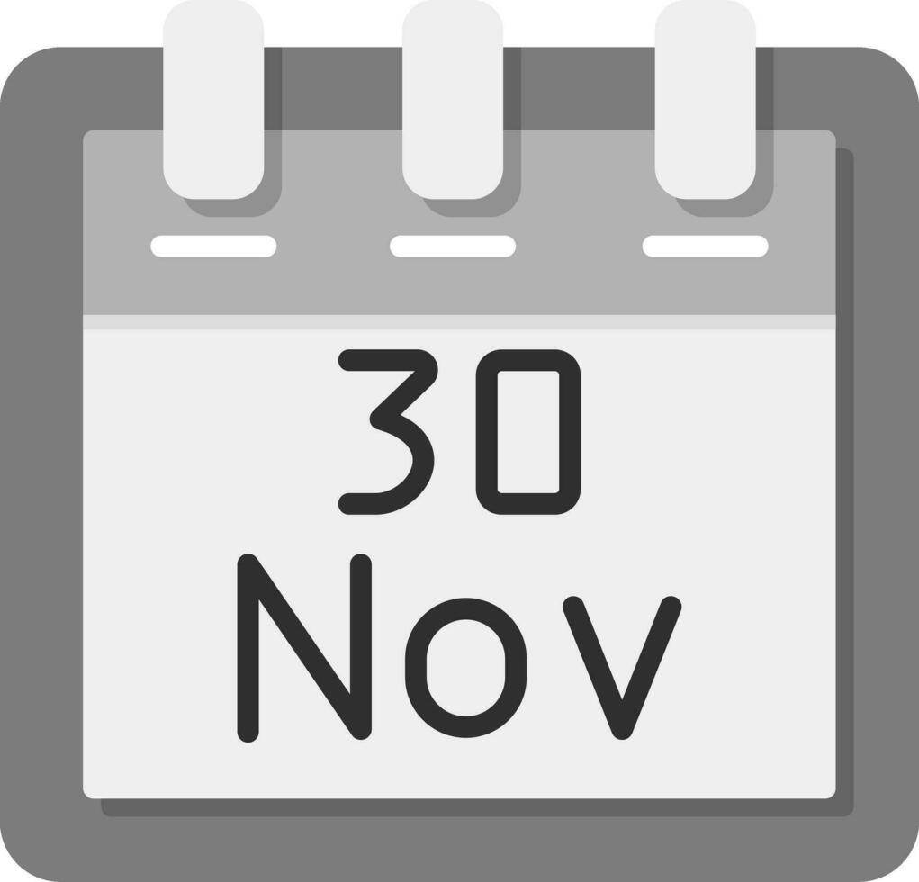 noviembre 30 vector icono