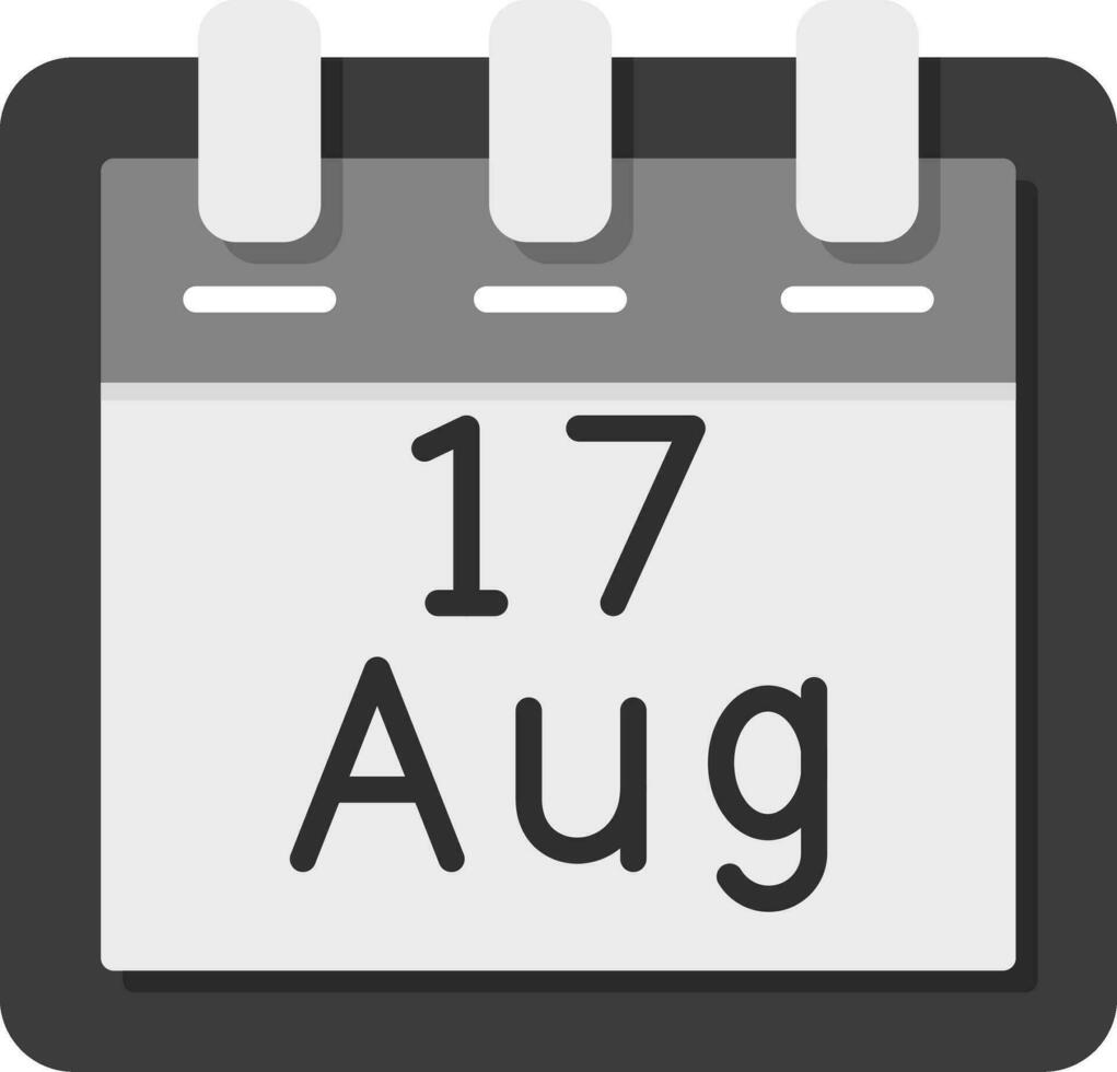 August 17 Vector Icon