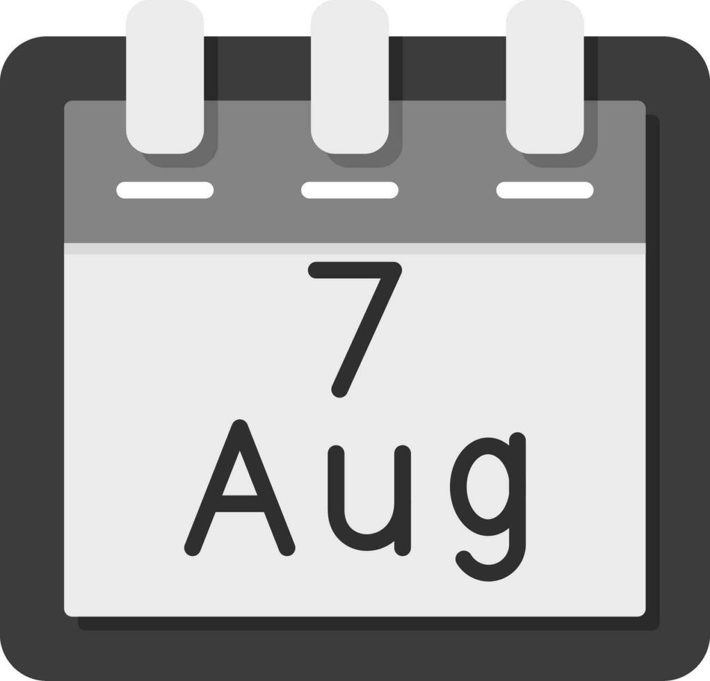 August 7 Vector Icon