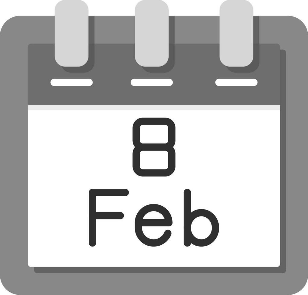 febrero 8 vector icono